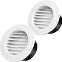 6 Inch Vent Cover, Hon&Guan Round Soffit Vents Round Vent Cover with Built-in a Fly Screen for Bathroom Office Home-2PCS