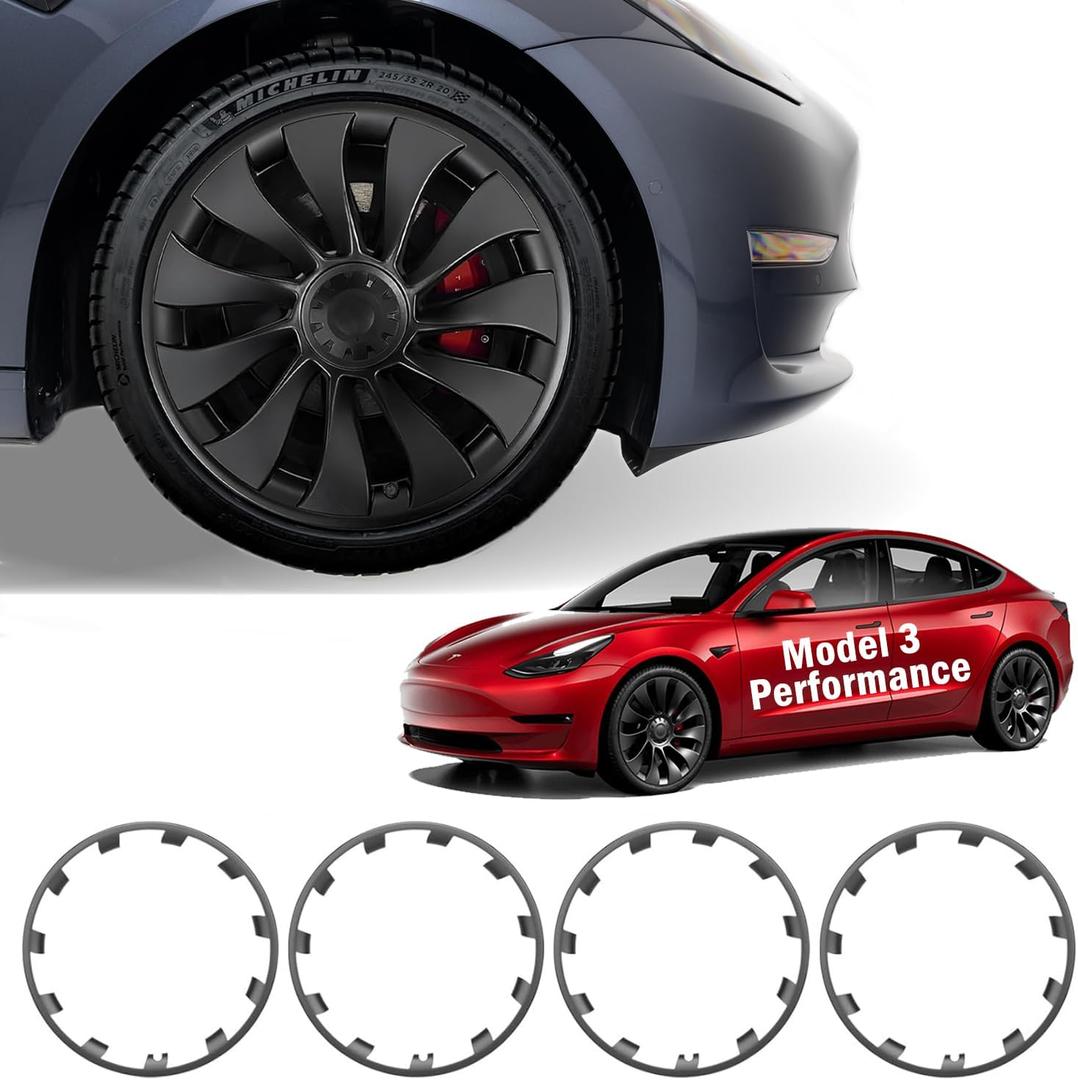 Rim Protector for Tesla 2017-2023 Model 3 Performance 20 Inch berturbine Wheels All-in-one Car Tire Trim Rings Rim Case Hubcaps Wheel Cover Model 3 Performance Accessories