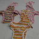 3 Pieces Dog Diaper Striped Sanitary Pantie with Adjustable Suspender Washable Reusable Puppy Sanitary Panties Cute Pet Underwear Diaper Jumpsuits for Female Dogs (Rainbow Pattern, XL)