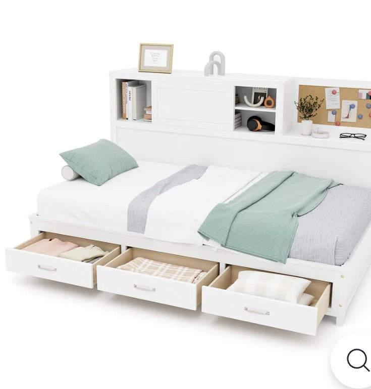 Giantex Full/Twin Size Daybed with 3 Storage Drawers