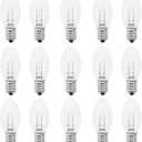 Night Light Bulbs 7 Watt Clear Light Bulbs for Night Lights,Window Candles,Decorative Candle Light Bulbs- E12 Base C7 Replacement Bulbs - 7 Watt Warm White Small Light Bulb - Dimmable - 15 Packs