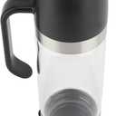 Honey Dispenser, Leakproof Drip Proof 300ml Multipurpose Syrup Dispenser Heat Proof Glass Sealed Honey Container Jar with Handle for Coffee Syrups, Sauces (Black)