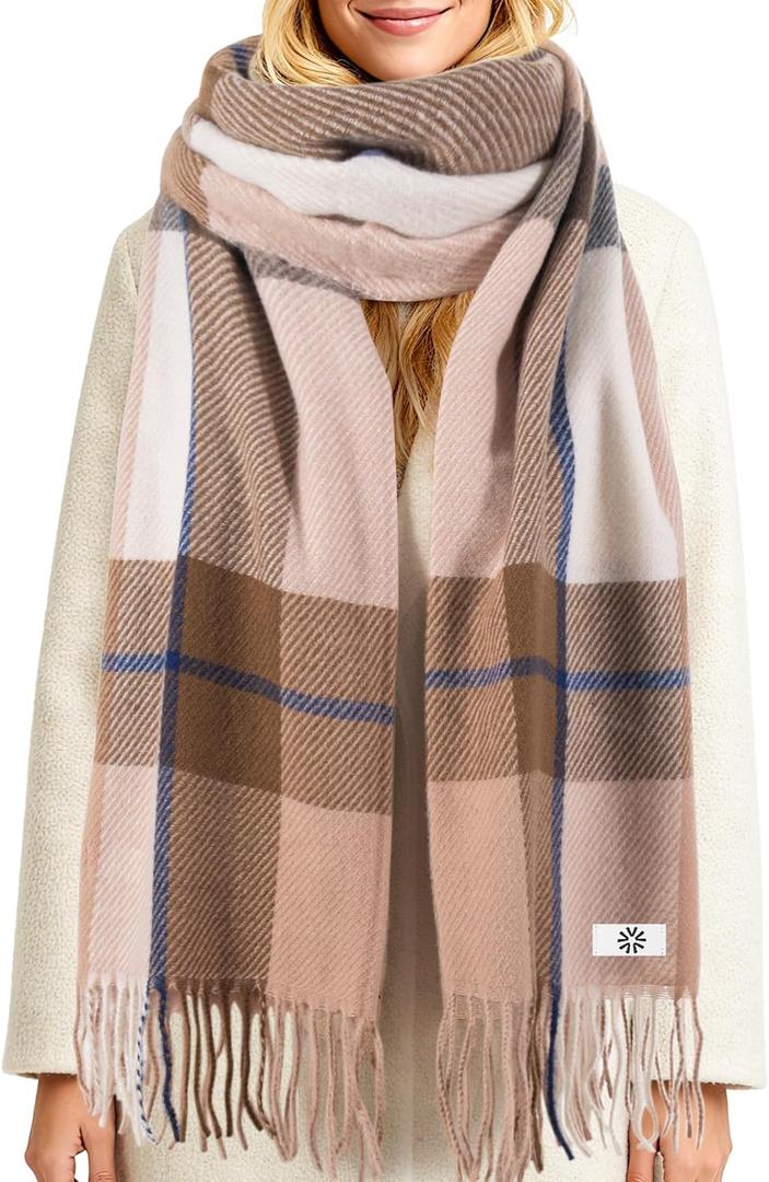 Winter Women's Scarf Long Checkered Scarf Warm, Rustic, Loose-Fitting Winter and Autumn Blanket shawl Gift