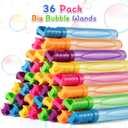36 Pack Big Bubble Wands Bulk in 6 Colors, Ideal for Easter, Summer, Halloween, Valentine, School Classroom Prizes