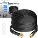 Garden Hose 50ft, Made of TPE(Not PVC), Ultra-Light & Flexible Water Hose with Solid Brass Fittings, Non-Shrinking, Easy to Storage, Drinking Water Safe Material, All-weather, Black, Newbox