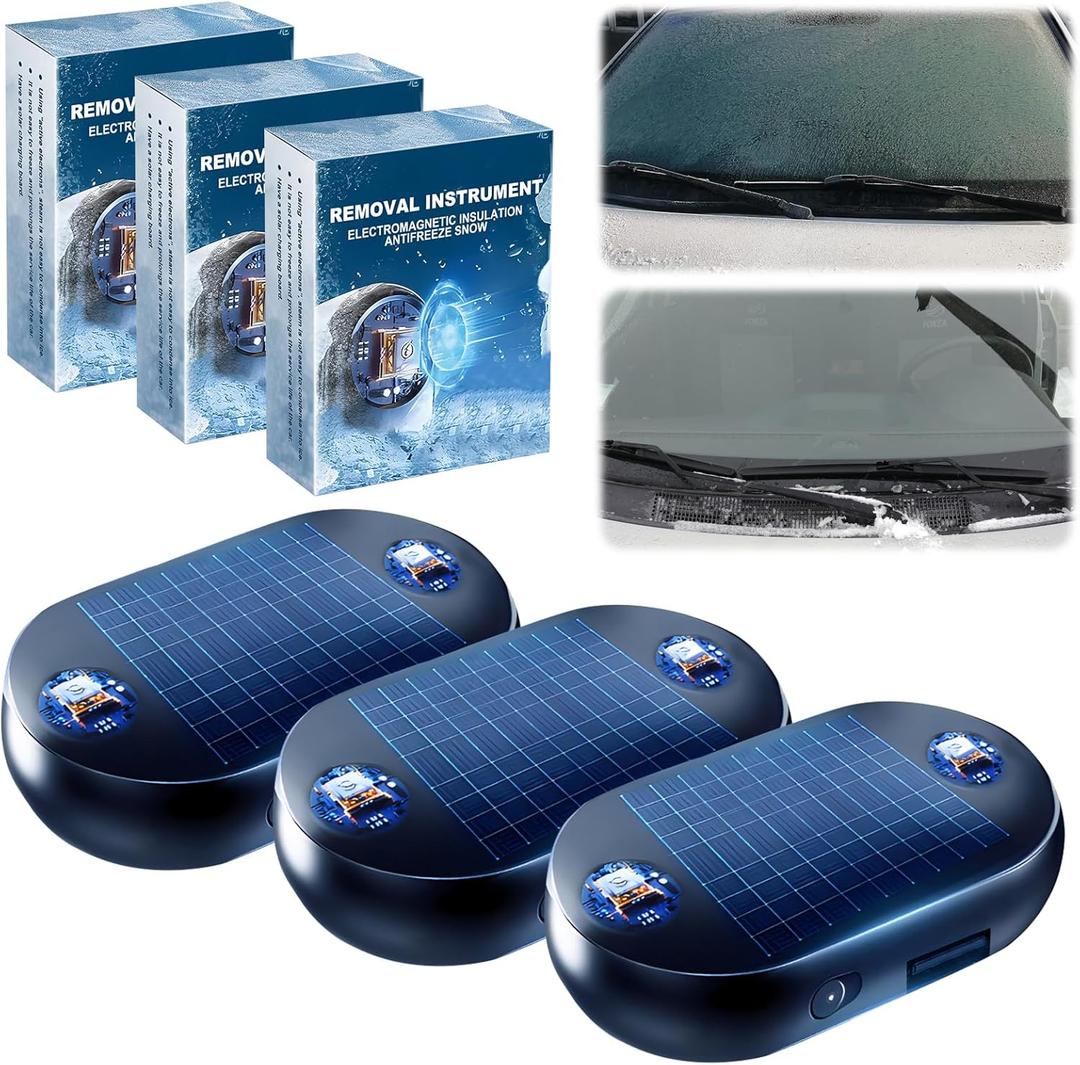 3Pcs Anti-Freeze Electromagnetic Car Snow Removal Device, Car Interference Antifreeze Instrument, Electromagnetic Antifreeze Device for Ice and Snow Scraping