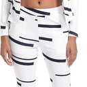PAODIKUAI Women's 2 Piece Outfits Long Sleeve Stripe Jacket Top and Pants Suit Set, S
