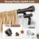 TONIAL Bronze Double Curtain Rods for Windows, 72-150 Inch, Simple Finials