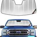 Pigenius Windshield Sun Shade for Ford F150 2015-2020. Reflective Aluminum Film Front Window Sunshade - BLAZBLOCK