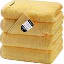 SEMAXE Yellow Hand Towels for Bathroom, 100% Cotton Towels with Hanging Loops, Hotel Spa Quality Absorbent Towels, 27" L x 16" W, 4 Piece Hand Towels, Gift Box Packaging
