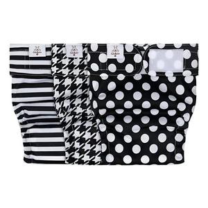 CuteBone Washable Dog Diapers Female No Tail Hole 3 Pack Reusable Doggie Period Training Pants for Docked-Tail Frenchie French Bulldog Boston Terrier Without Tail WWD06S