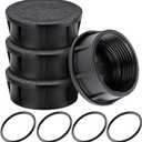 Sprinkler Head Caps 4-Pack, Compatible with Rain Bird 1800 Series & 1800XC, UV-Resistant ABS with Nitrile Rubber O-Ring for Leak-Proof Seal, Tool-Free Installation