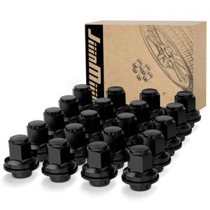 JiiinMiiin M12x1.5 Toyota Lexus Lug Nuts, 13/16'' (21mm) Hex OEM Factory Style Black Mag Seat Wheel Nuts with Washer for 4Runner Camry Highlander Prius Sienna Lexus CT200h HS250h GS450h, Set of 20PCS