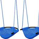 JKsmart 2 Pack Kids Swing Seat, Heavy Duty Rope Play Secure Children Swing Set, Toddler Swing Chair for Outdoor/Indoor/Playground/Home/Tree, with Snap Hooks and Swing Straps,440 lbs Capacity,Blue