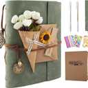 Scrapbook Photo Album 100 Pages, 60 Pages Self Adhesive+40 Pages Kraft Paper DIY Photo Book for 2x3 3x5 4x6 5x7 Pictures, Leather Memory Book for Wedding Baby Family Travel Birthday Christmas (Large(8.5INCH11INCH))