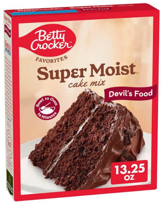 Betty Crocker Favorites Super Moist, Devil's Food, Cake Mix, 13.25 oz, EXP DEC222026