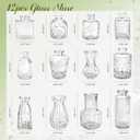 Der Rose Glass Bud Vases Set of 12, Small Bud Vases for Flowers, Rustic Wedding Centerpieces and Home Decor