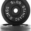 Fitvids 1 Inch Standard Barbell Weight Plates, 2.5 LB to 45 LB Plates for Home Gym Strength Training, Deep Grip Edge