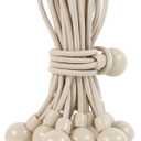 New Type of Ball Shaped Bungee Cord, 9 inches, 50 Pieces, Used for Camping, Tent Poles, Bicycles, Motorcycle Back Shelves, Goods, UV Protection, Tent Tarpaulin Tied Bungee Balls (9inBeige, 50)
