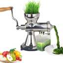 Manual Wheatgrass Juicer, Stainless Steel Hand Crank for Wheatgrass & Leafy Green, Hand Fruit& Vegetables Squeezer, Cold Press Juicer for Spinach, Baby Kale, Apples, Pomegranates, Celery, Ginger, etc.
