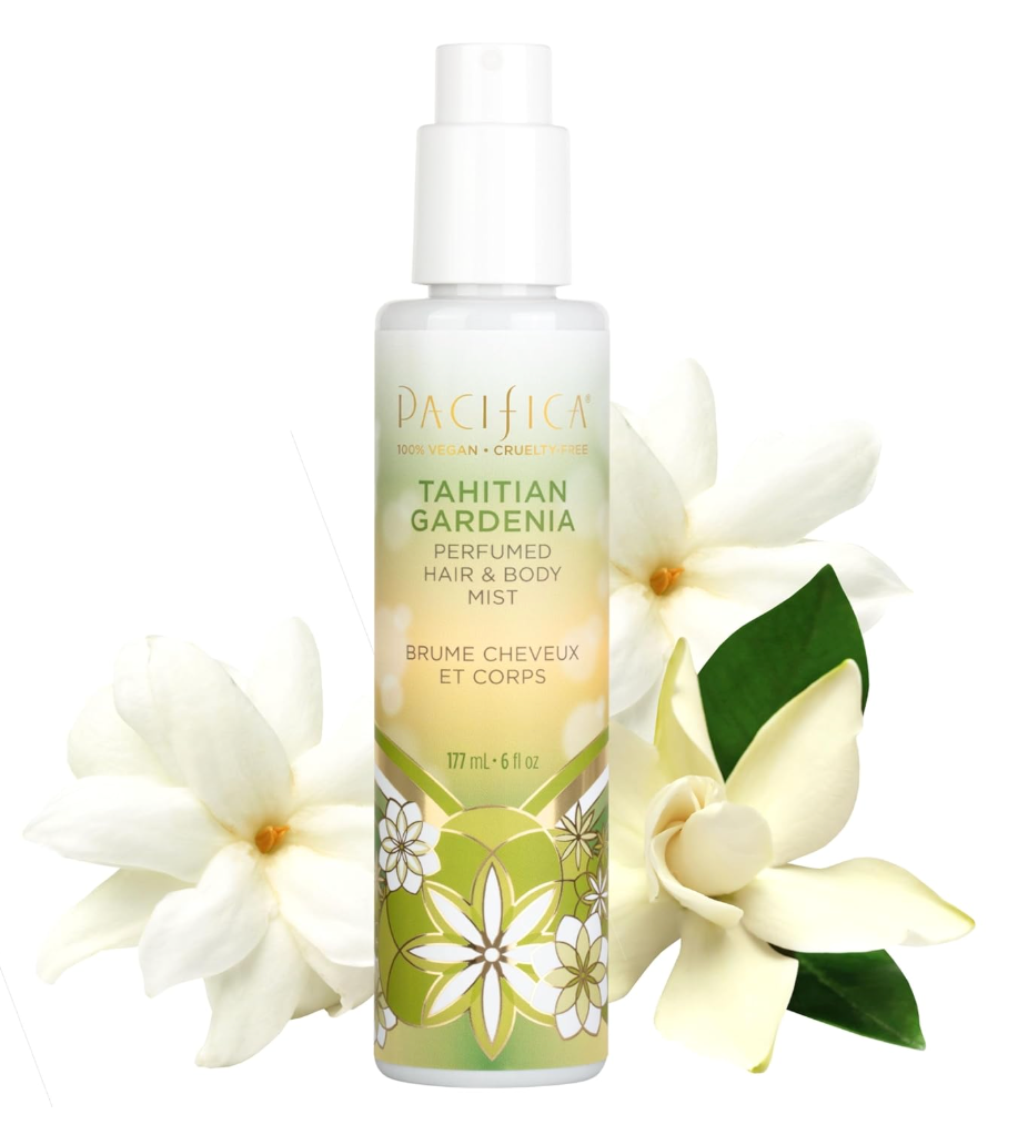 Pacifica Tahitian Gardenia Perfumed Hair & Body Mist, AlcoholFree Spray Designed For HeadToToe Wear, Vegan & CrueltyFree, 6 Fl Oz