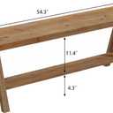 RowyPoey 54" Solid Wood Bench, Long Entryway Bench with Shoe Storage