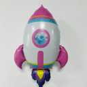 6 Pack Pink Rocket Balloons - Space Theme Party Decorations, Aluminum Foil Balloons for Birthday, Baby Shower, NASA Events