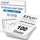 TUXIYA 100 Sheets Thermal Printer Paper 8.5 x 11 Inch,BPA free Advanced Thermal Printing, US Letter Size Thermal Paper Compatible Most Portable Printers