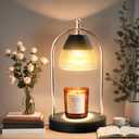GEEZO Fragrance Candle Warmer LampElectric Candle Warmer with Timer & DimmerMom Christmas Birthday Gifts for Women, House Warming Gifts New Home Bedroom Decor (Black 03)