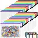 EOOUT 32pcs A4 Zipper Pouch Bags, Mesh Pouch Bags with Labels for Board Games & Puzzles Supplies, Waterproof Document Zipper Cases for School Toys Office Cosmetics Travel Storage,8 Colors