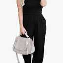 Women's Tube Top Strapless Off Shoulder Loose Wide Leg Jumpsuit Romper with Pockets Black S