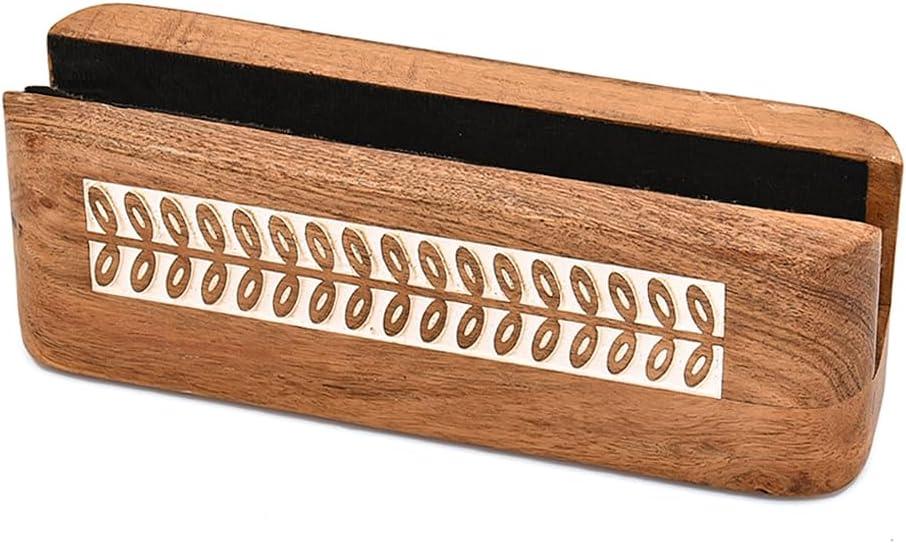 Laptop Stands Acacia Wood Vertical Laptop Stand | Space-Saving Desktop Organizer | Holder for MacBook, Dell, HP & More (8" x 2.3" x 2.5")