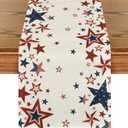 Artoid Mode Old Style Stars American Flag 4th of July Table Runner, Memorial Day Kitchen Dining Table Decoration for Home Party Decor 13x60 Inch