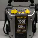 STANLEY J5C09 1000 Peak Amp Automotive Jump Starter, Portable Power – 2.1A/10W USB Port, 12V Outlet, 120 PSI Air Compressor for Tires, Bikes & Sports Equipment