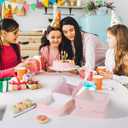 60 pcs 6x6x2.5 Inches Cake Box with Window, Bakery Pastry Cookie Boxes, Mini Pie for Pastry,Dessert,Strawberries,Chocolates (Pink)