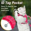 Cat Harness and Leash Set for Walking Escape Proof for Small Large cat Kitten Harness with ID tag Pocket (Pink,S)