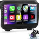 [2+32G] NHOPEEW Android 13 Car Stereo for for Jeep Wrangler JL 2018-2021 / Gladiator JT 2020-2021 - Apple Carplay and Android Auto, 9 inch Touchscreen Radio with AHD Backup Camera/Mic/DSP
