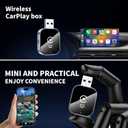 Wireless CarPlay Adapter for Apple iPhone - 4 in 1 Airplay Mirror Link Adapter Multi-User Seamless Connection Converts Wired to Wireless CarPlay Adapter - No Latency from iOS 10+ to Screen w/USB-C