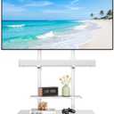 ECOTINY Rolling TV Stand with Soundbar Mount for 50-90inch TVs up to 154lbs