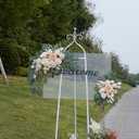 Faux Flower Swag Set of 2 for Wedding Welcome Signs Floral Swag Wedding Reception Ceremony Signs Decor (Champagne & Cream)