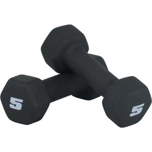 CAP Barbell 5 LB Neoprene Dumbbell Hand Weights - Pair | Black
