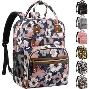Diaper Bag Backpack Tote for Women Large Capacity, Multifunctional Waterproof Baby Bag with Insulated Pockets For Baby Girl Boy Mama, Maternity Bag Floral Painting
