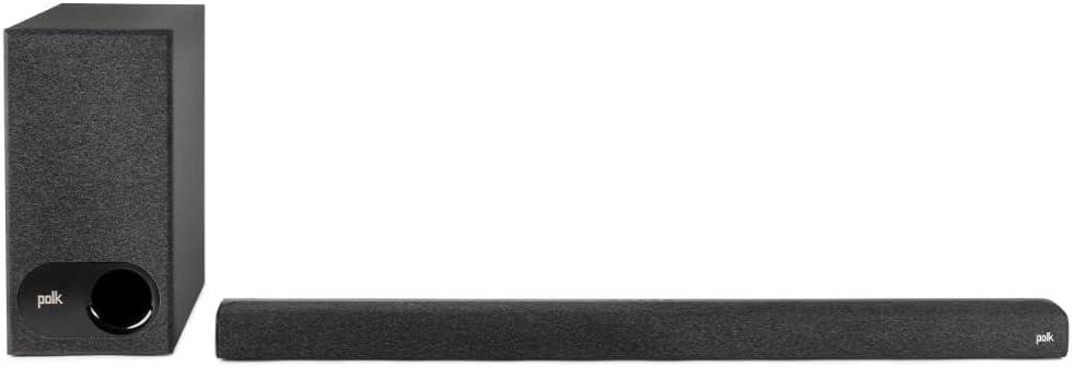 4K Polk Audio Signa S3 Sound Bar & Wireless Subwoofer, Low-Profile DesignPolk Audio Signa S3 Sound Bar & Wireless Subwoofer, Low-Profile Design Built-in Chromecast & Google Assistant, Exclusive VoiceAdjust Technology