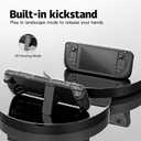 bibuks Steam Deck /OLED Protective Case,Non-Slip Skin Protective Shell Accessories,Steam Deck Case with Kickstand ,2 Screen Protector, 4 Thumb Grip (Black)