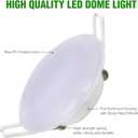 12V LED Puck Light, 6 Packs 3inch Recessed Mount Ceiling Dome Light, 4000K Cool White Soft Light Under Cabinet Light, 12V Interior Light for RV, Camper, Caravan, Boat, Motorhome