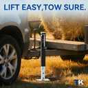 8000LBS Square Trailer Jack, 15" Lift, Heavy Duty Jack with Adjustable Drop Leg, Weld On for RV, Boat, and Utility Trailers