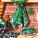 Mixweer 6 Pcs St. Patrick's Day Kitchen Towel Vintage Lucky Shamrock Clover Dish Towel Retro Watercolor White Polka Dot St Patricks Day Hand Towels for Bathroom Home Absorbent Tea Towel, 16 x 24 Inch