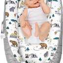 Baby Lounger -Baby Nest for Newborn 0-24 Months, Portable Floor Seat Pillow for Home Use Traveling, Reversible Design - Forest Animal