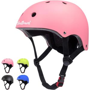 Besttravel Kids Helmet, Toddler Adjustable Kids Ages 3-8 Years Old Boys Girls Multi-Sports Safety (Pink)