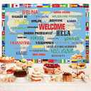 7X5ft International Flag Photo Backdrop Photography Background, Welcome of The World Christmas Backdrops Photo Booth Country Flags Banner Prop Decorations Wall Decor Tablecloth